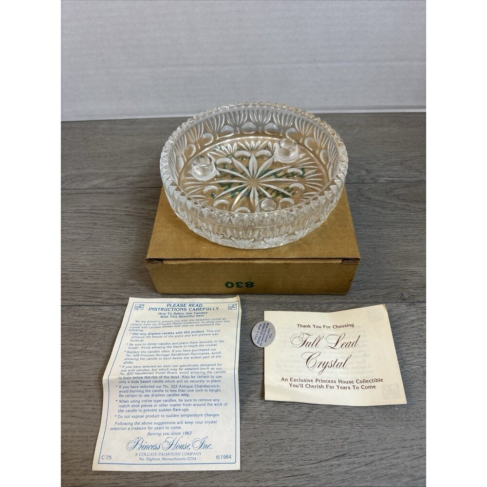 PRINCESS HOUSE 24% Lead Crystal Taper Candle Holder Centerpiece NEW IN BOX